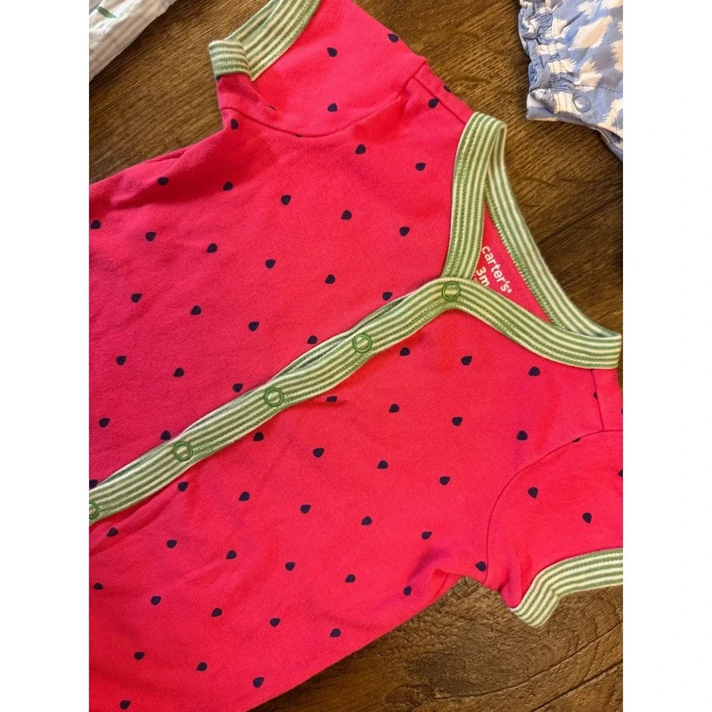 Carters Baby Girl Clothes Lot 3 Months Rompers 1 PC Outfits Summer Shorts Hearts